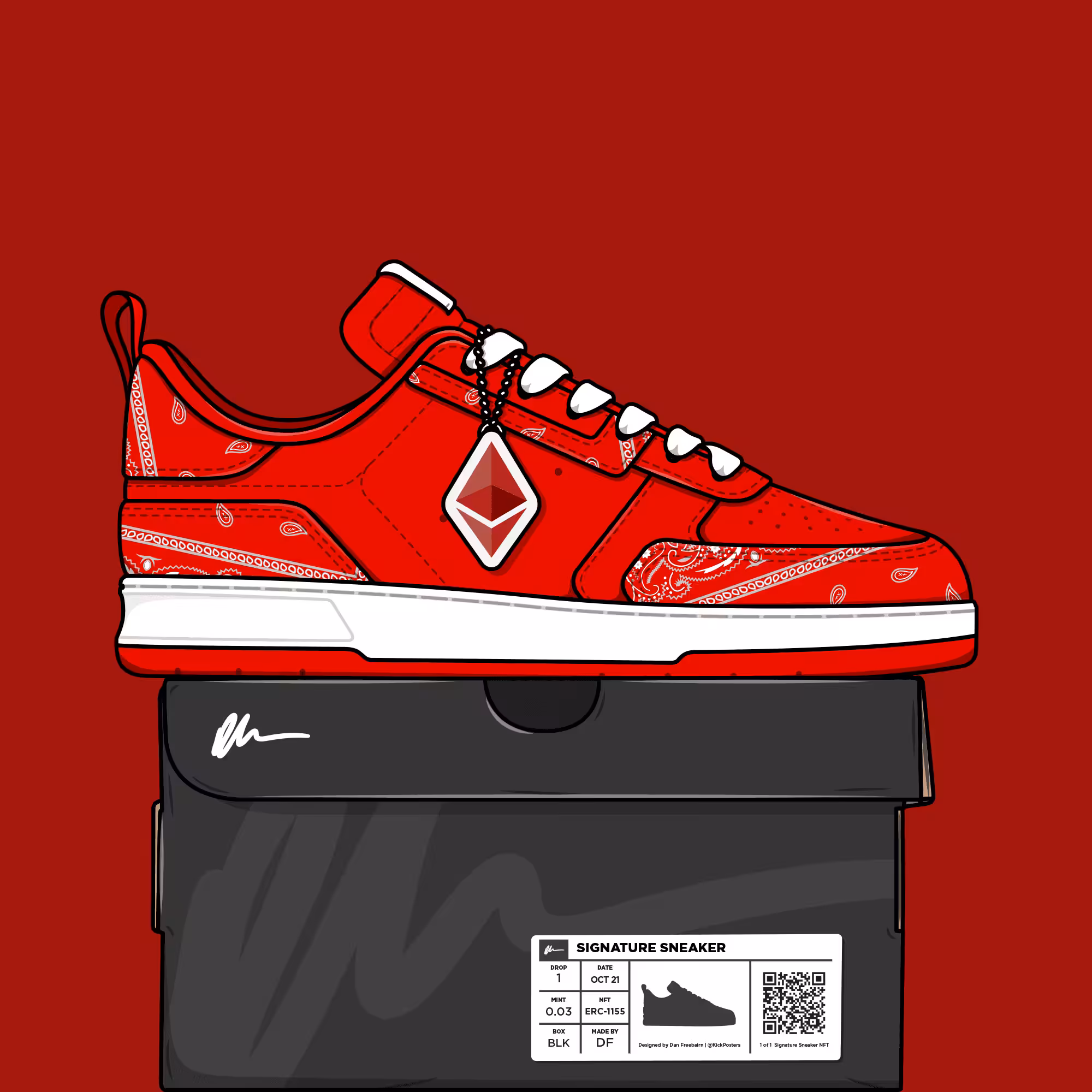 Signature Sneakers (Genesis): Signature Sneaker 'Red Bandanna' - #046