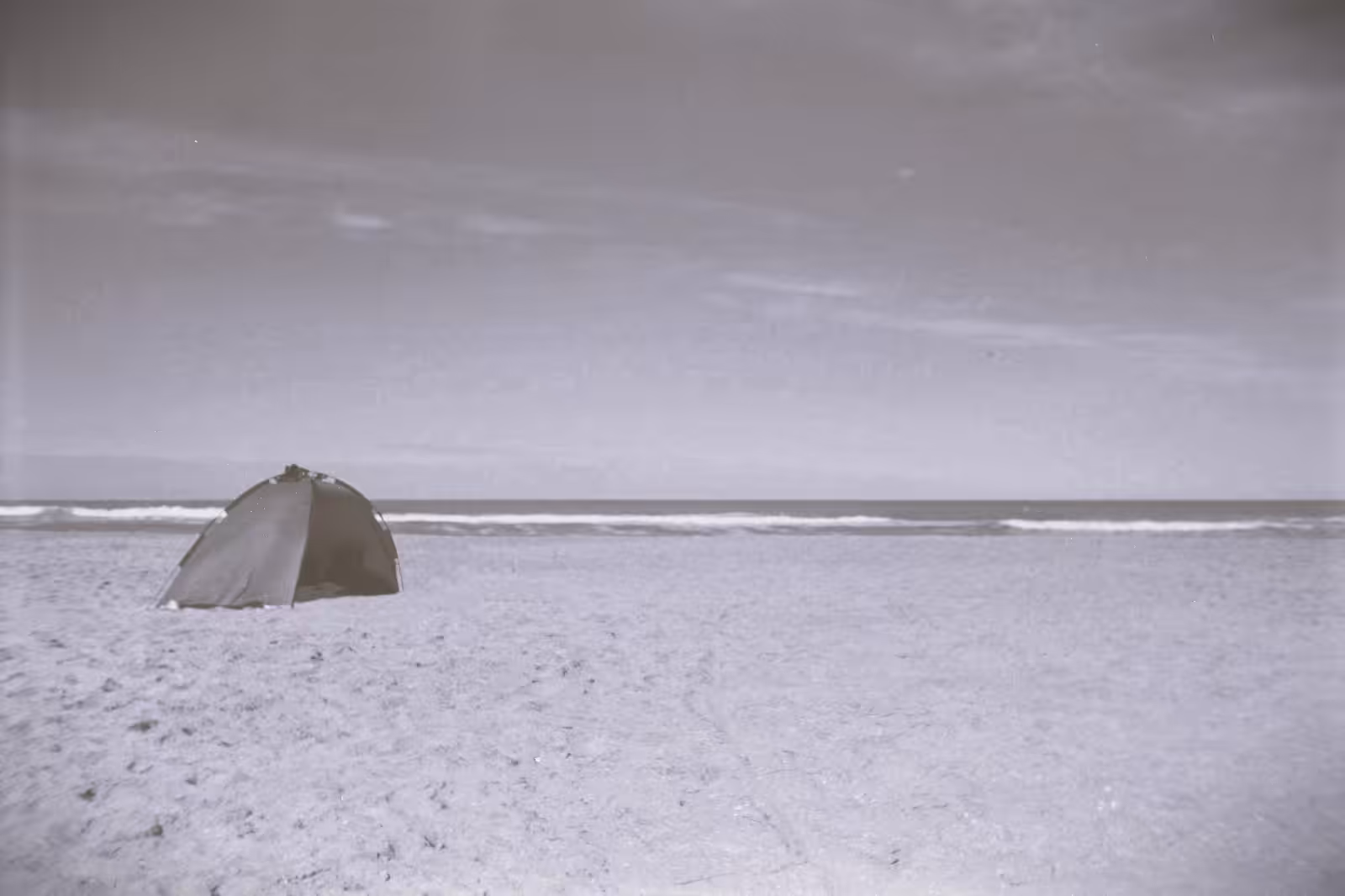 a shelter on the beach