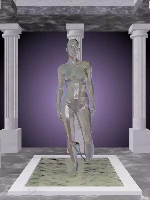 HeavenComputer: The Fragmented Threatening Opalescent Onyx Woman #5444