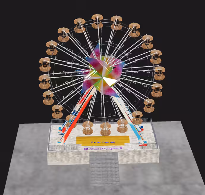 3D pinwheel  #23 Ferris wheel  powered by pinwheels (rideable)