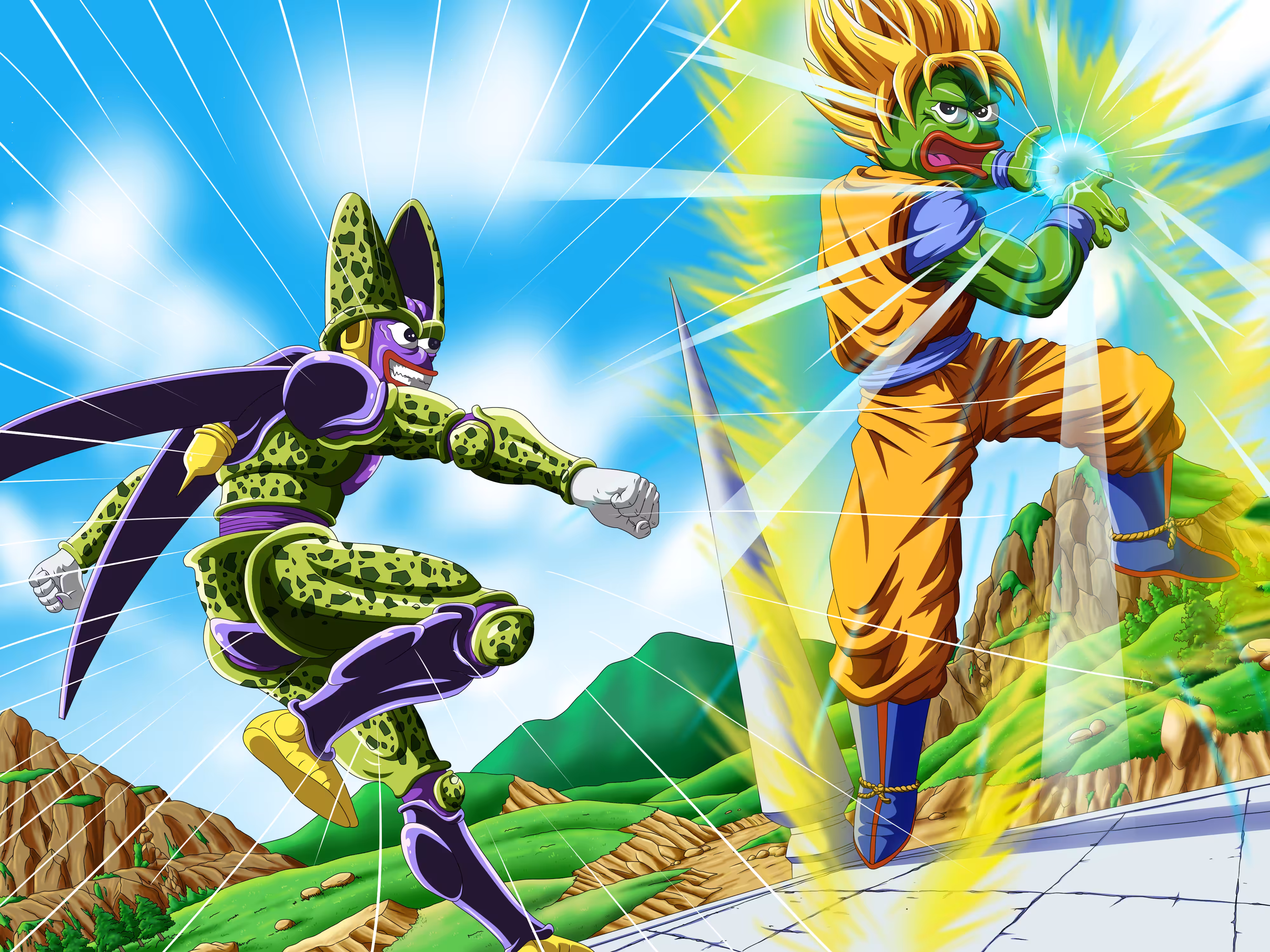 Goku vs Cell Pepe Games Saga