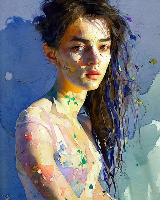 Belajar AI: Watercolor 10 - AI Generated