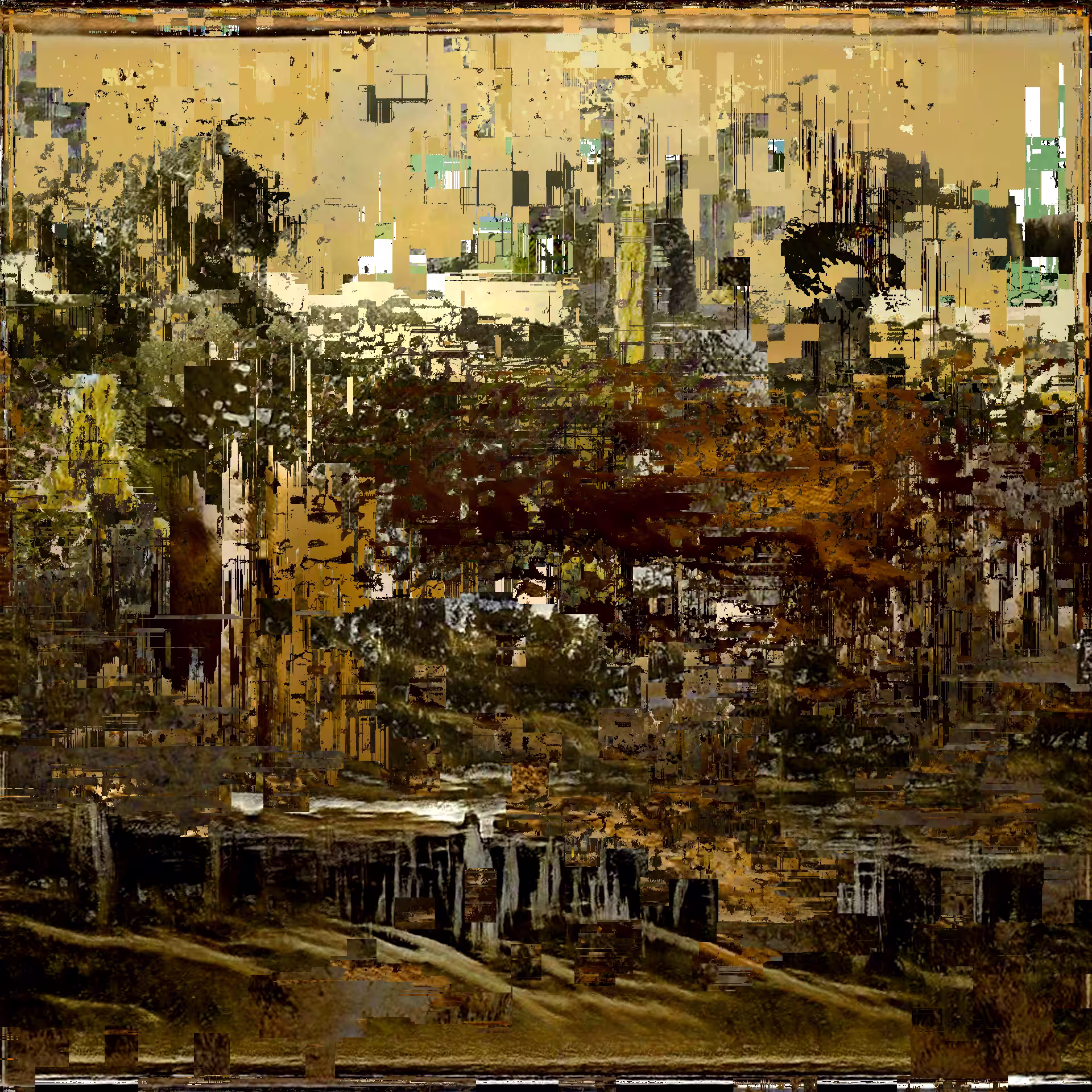 A well looking into a river and several boats in the middle of a red shade tree in the evening some trees