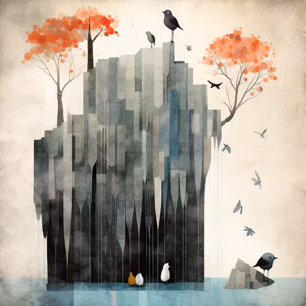 A Beautiful Rock with Beautiful Birds