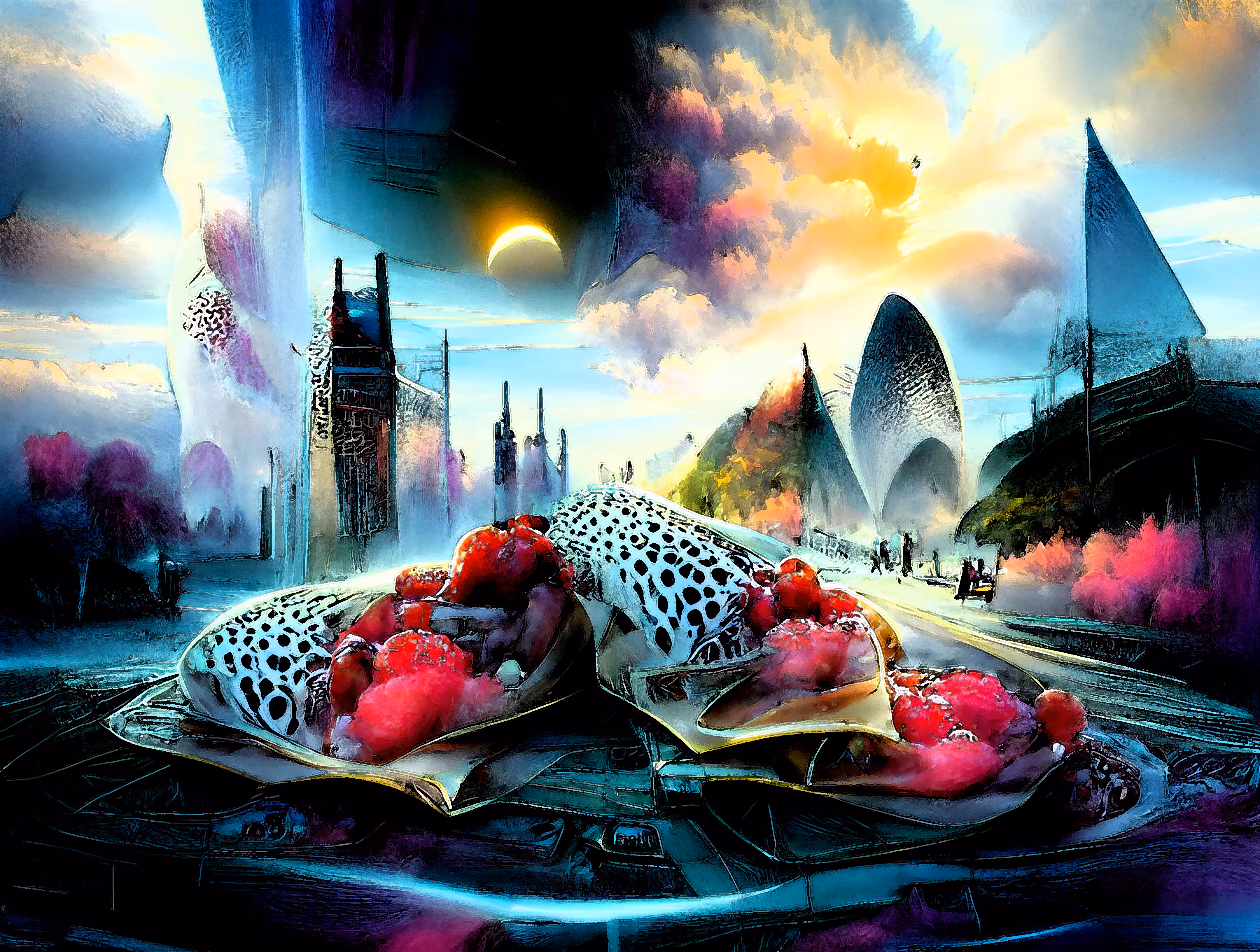 Raspberry Crepes 