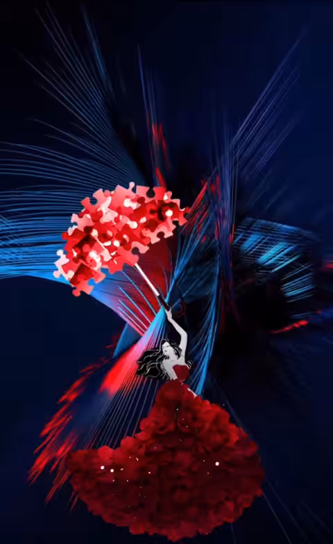 Lady with a skirt of roses