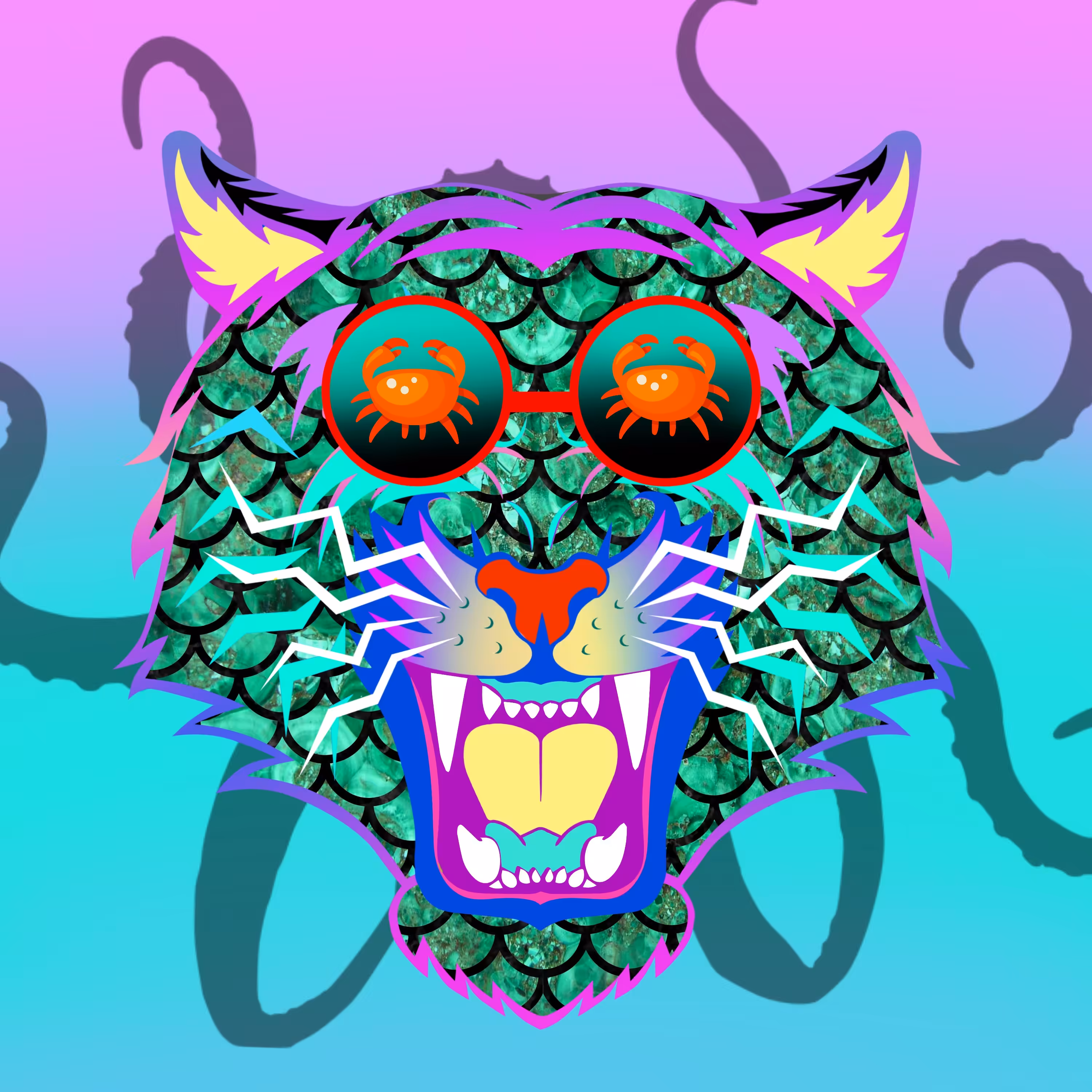 CRYPTO TIGER FACE #38 Octopus Edition
