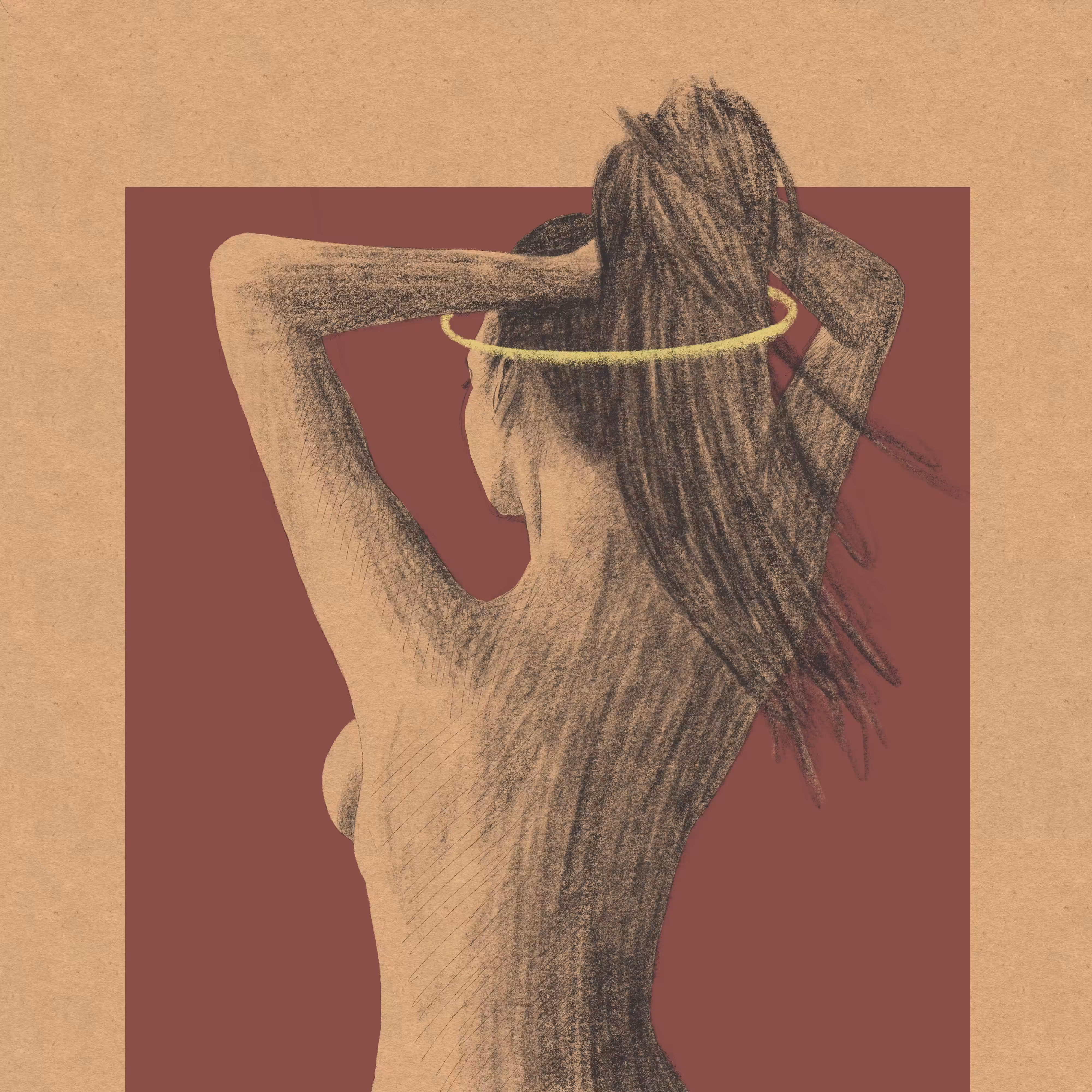 An Angel Tying Her Hair