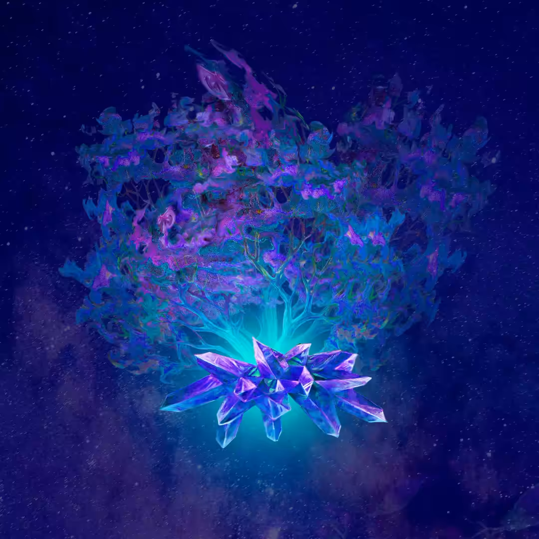 Blue heartbeat of the Crystalline Tree