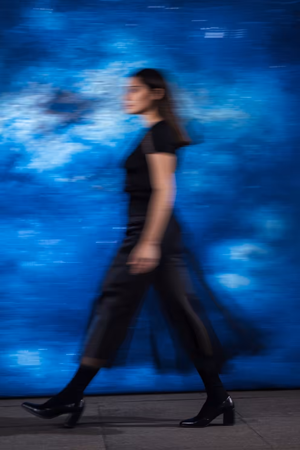 Passing blue shadows