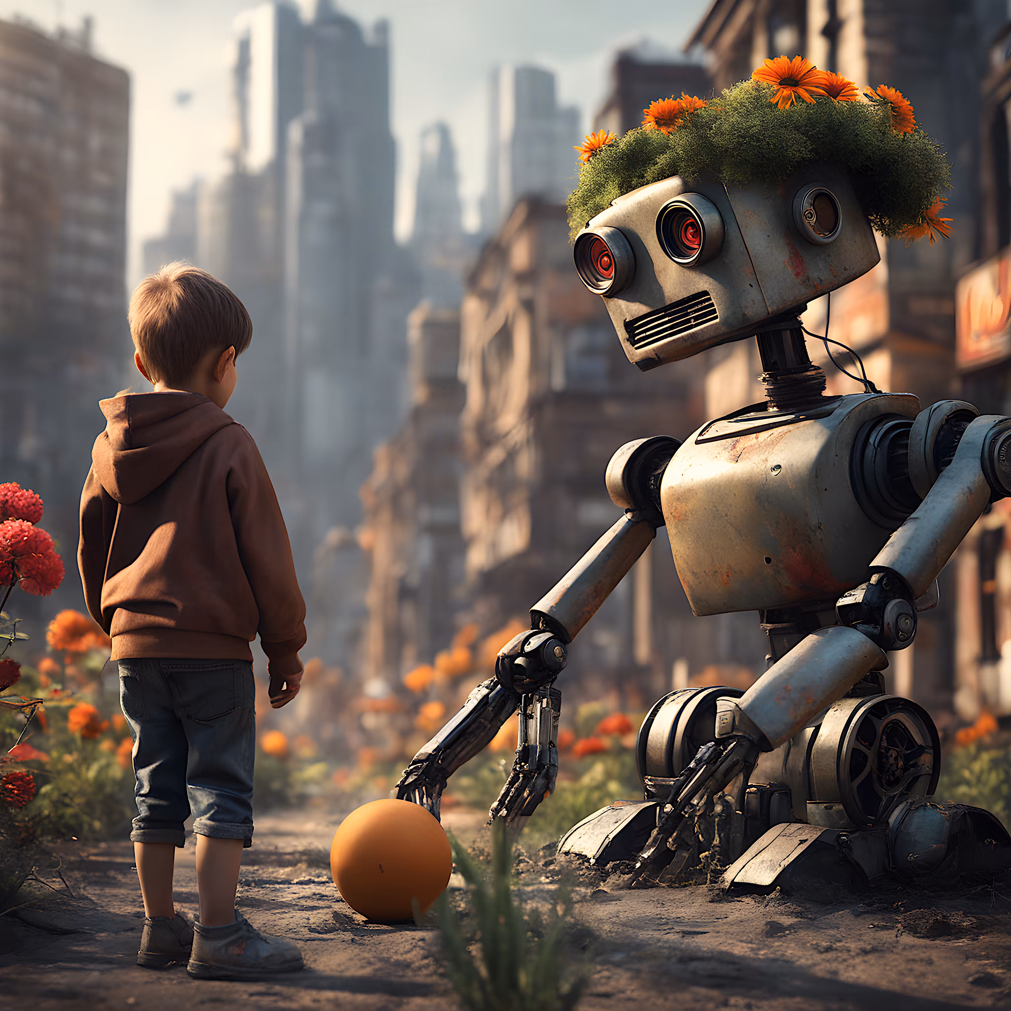 "The Boy and His Flowering Friend"