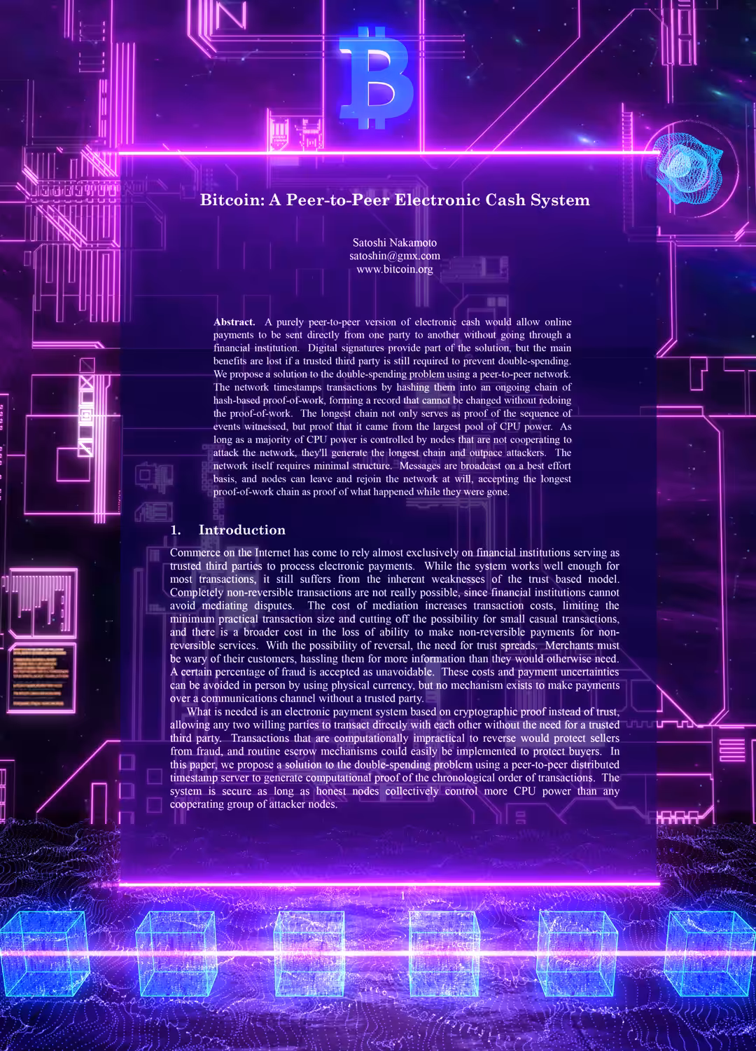 Bitcoin Whitepaper - by MWNN: Bitcoin Whitepaper - Page 1