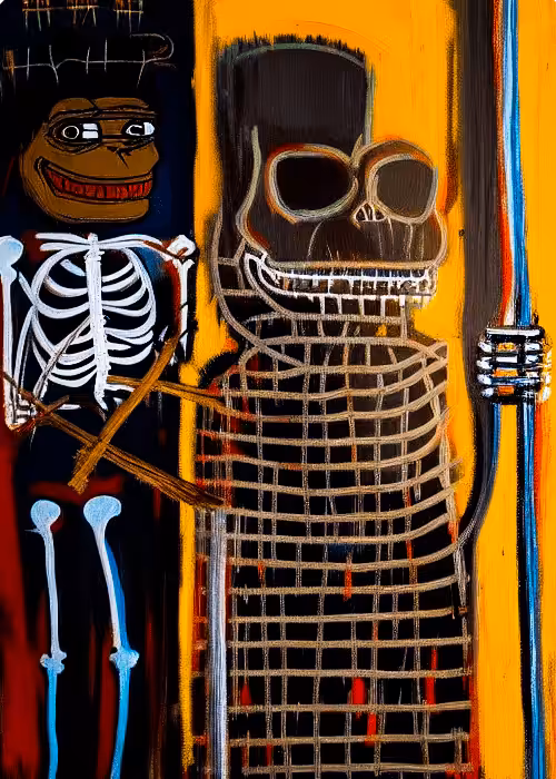 Pepe's Paradigm: The Renaissance of Memetic Art.: 💀 in your 🚪