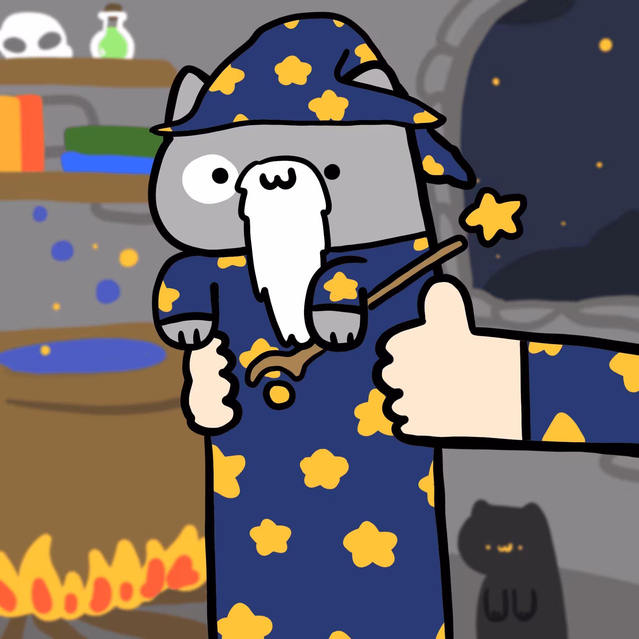 Long long wizard cat #062