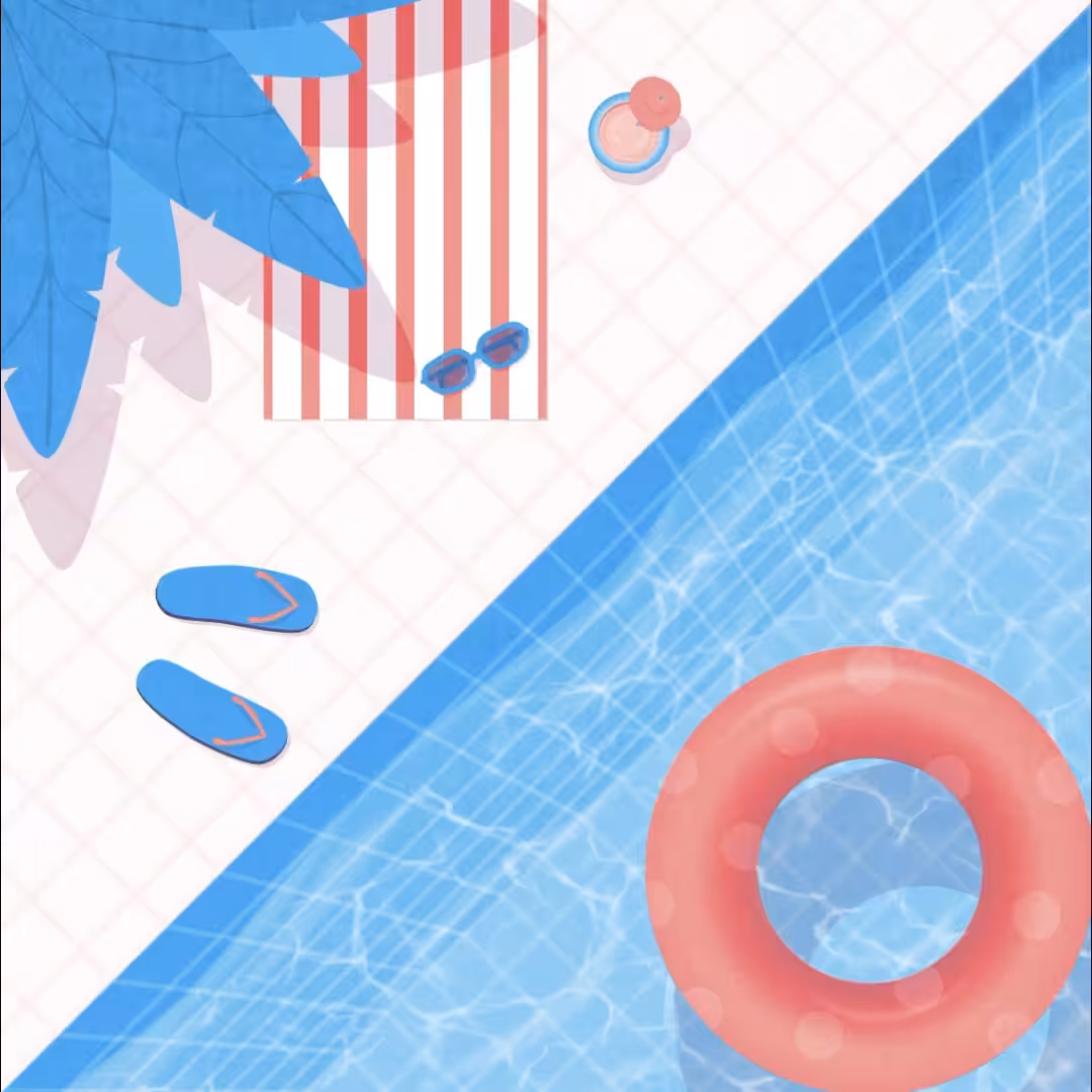 Chilling at the pool – Red-Blue Edition