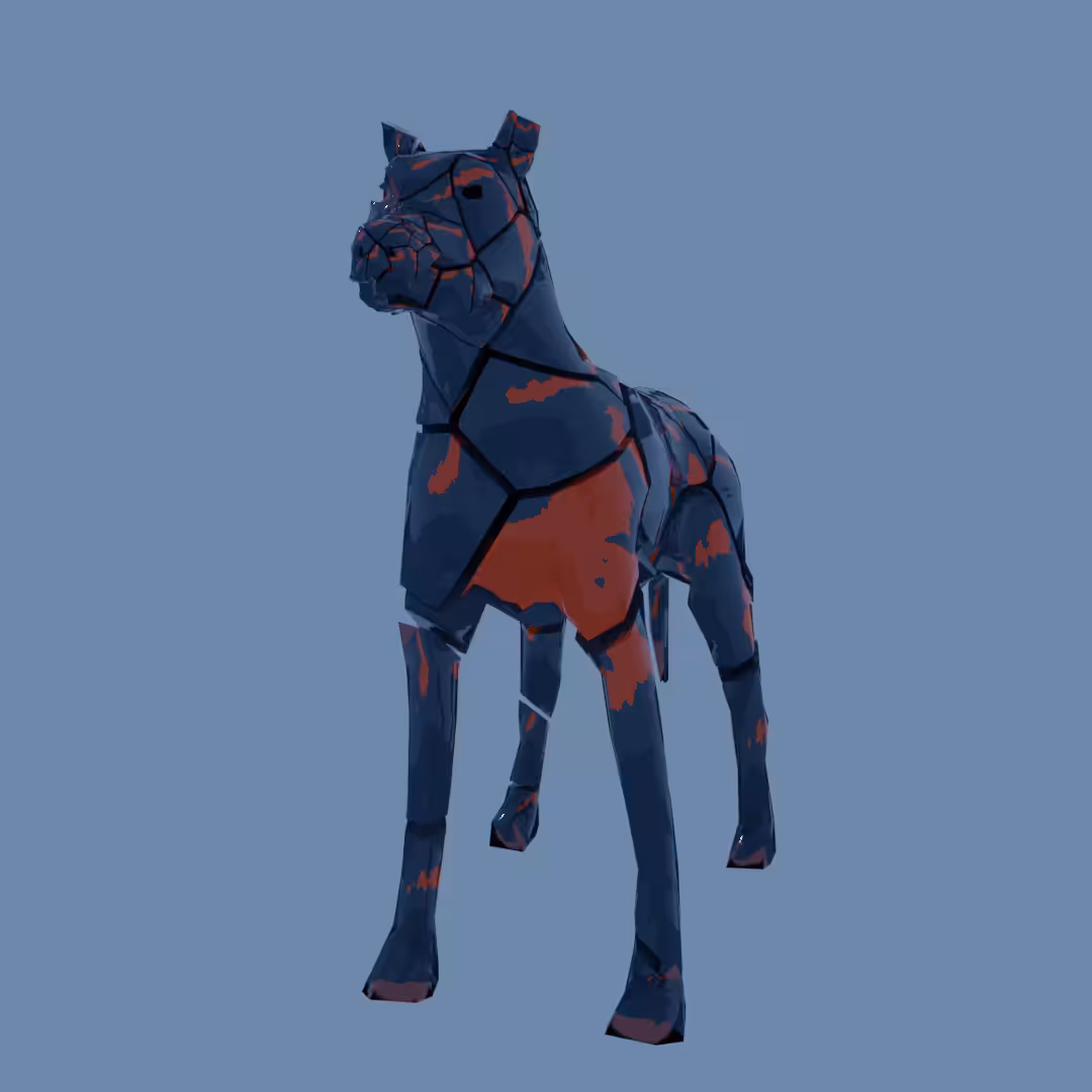 3D Dog Fractured