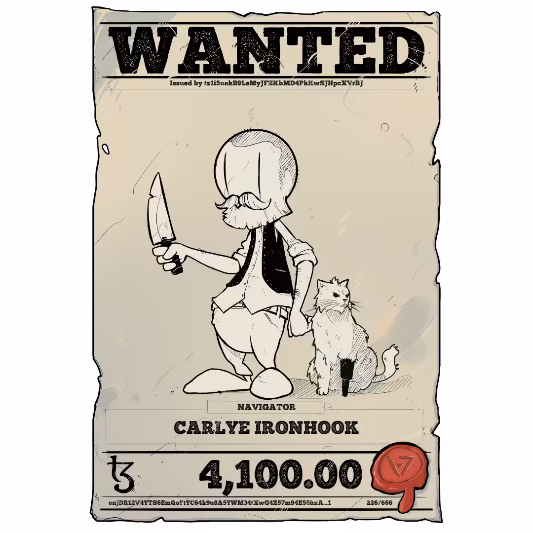 CARLYE IRONHOOK | TEZOS PIRATE 226/666