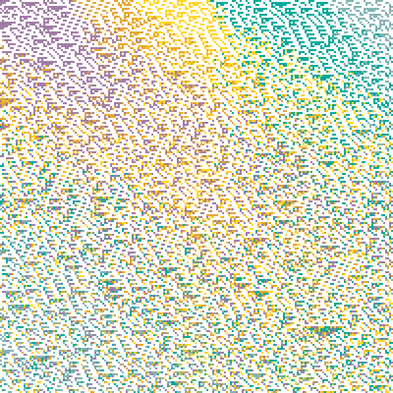 Colored Elementary Cellular Automaton #135