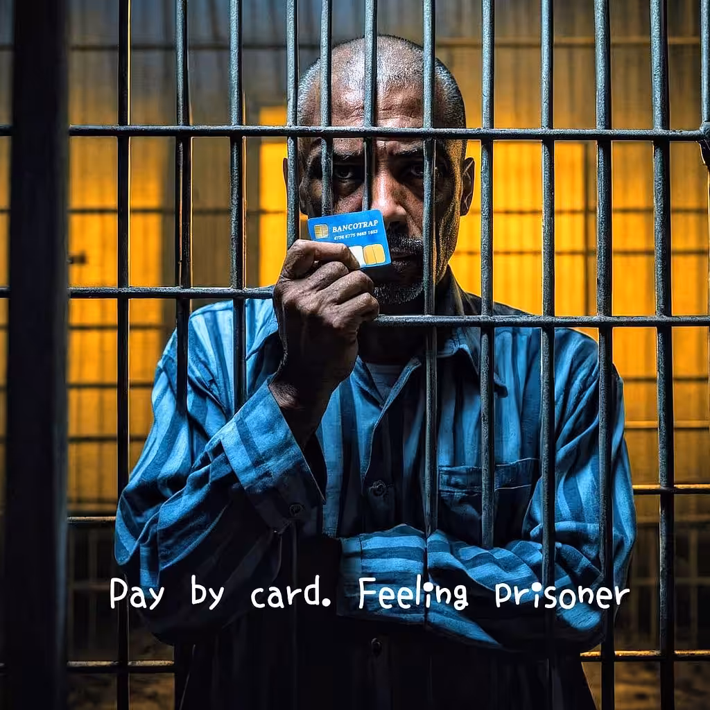 Pay by card. Feeling prisoner