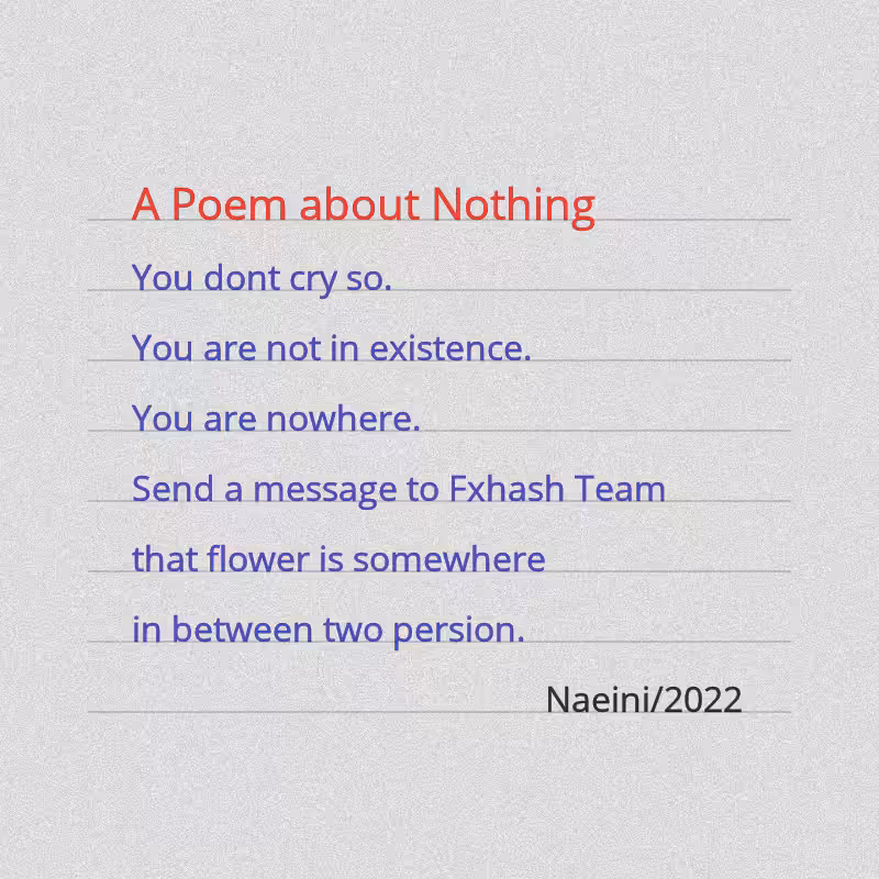 A Poem about Nothing #4