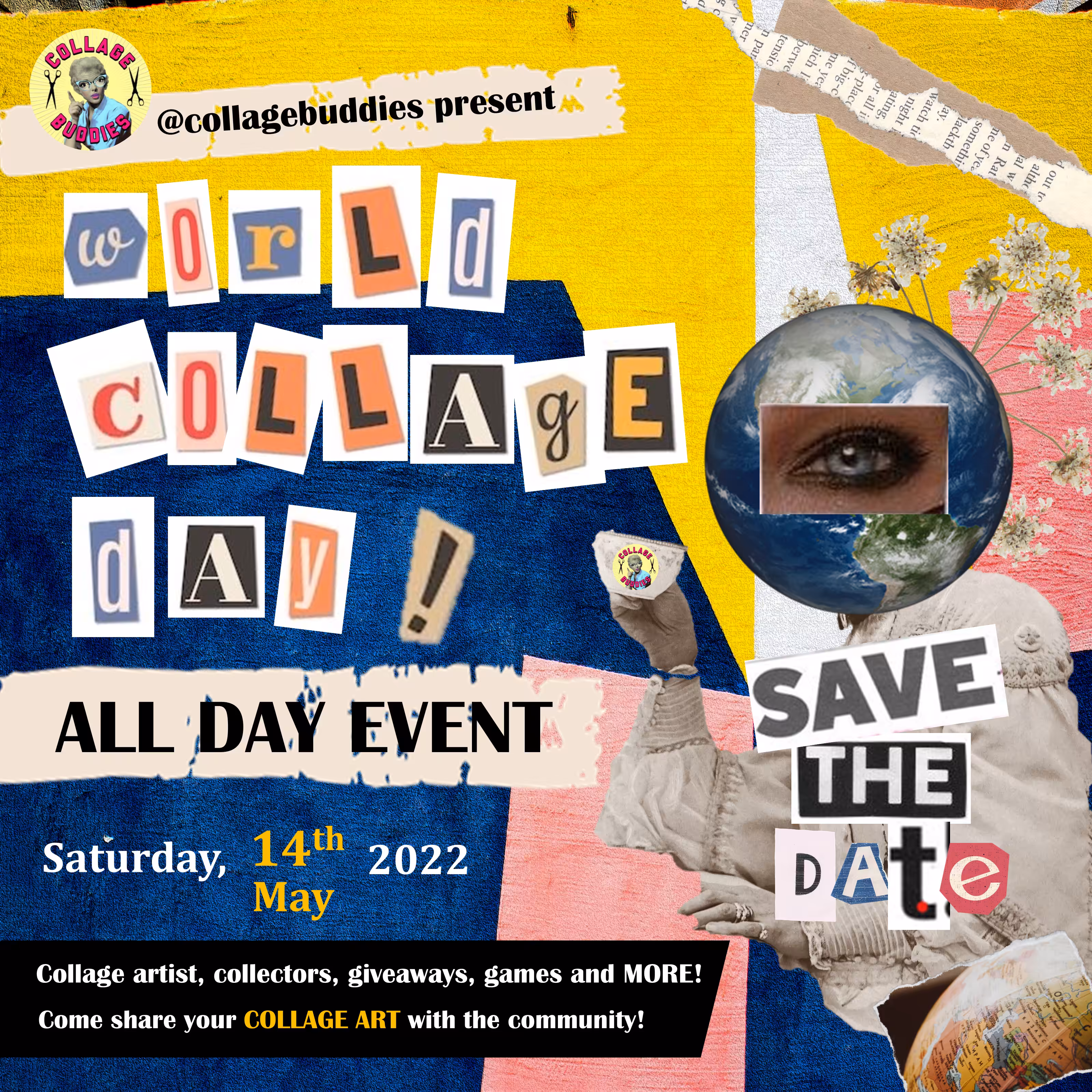 Special poster for World Collage Day by artists duo- ‘Dillin With Art’ (Lina & Aldie)