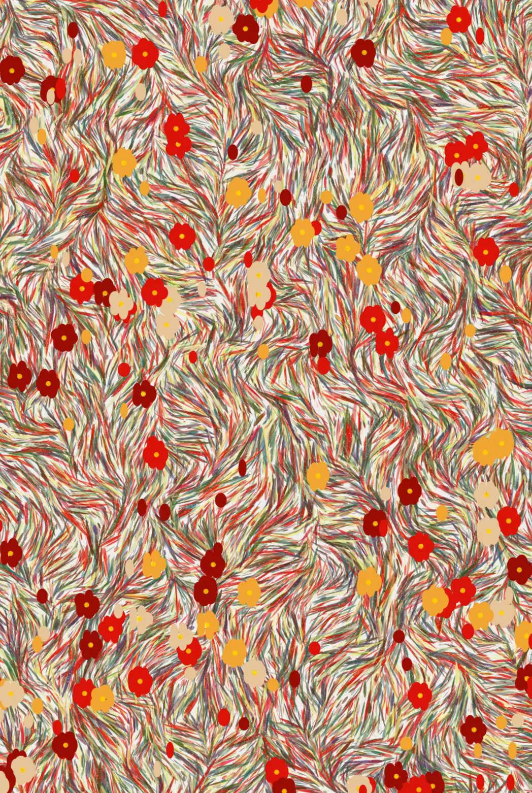 flowers on grass study: autumn