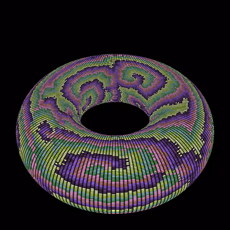 Reaction Diffusion on a Torus #31