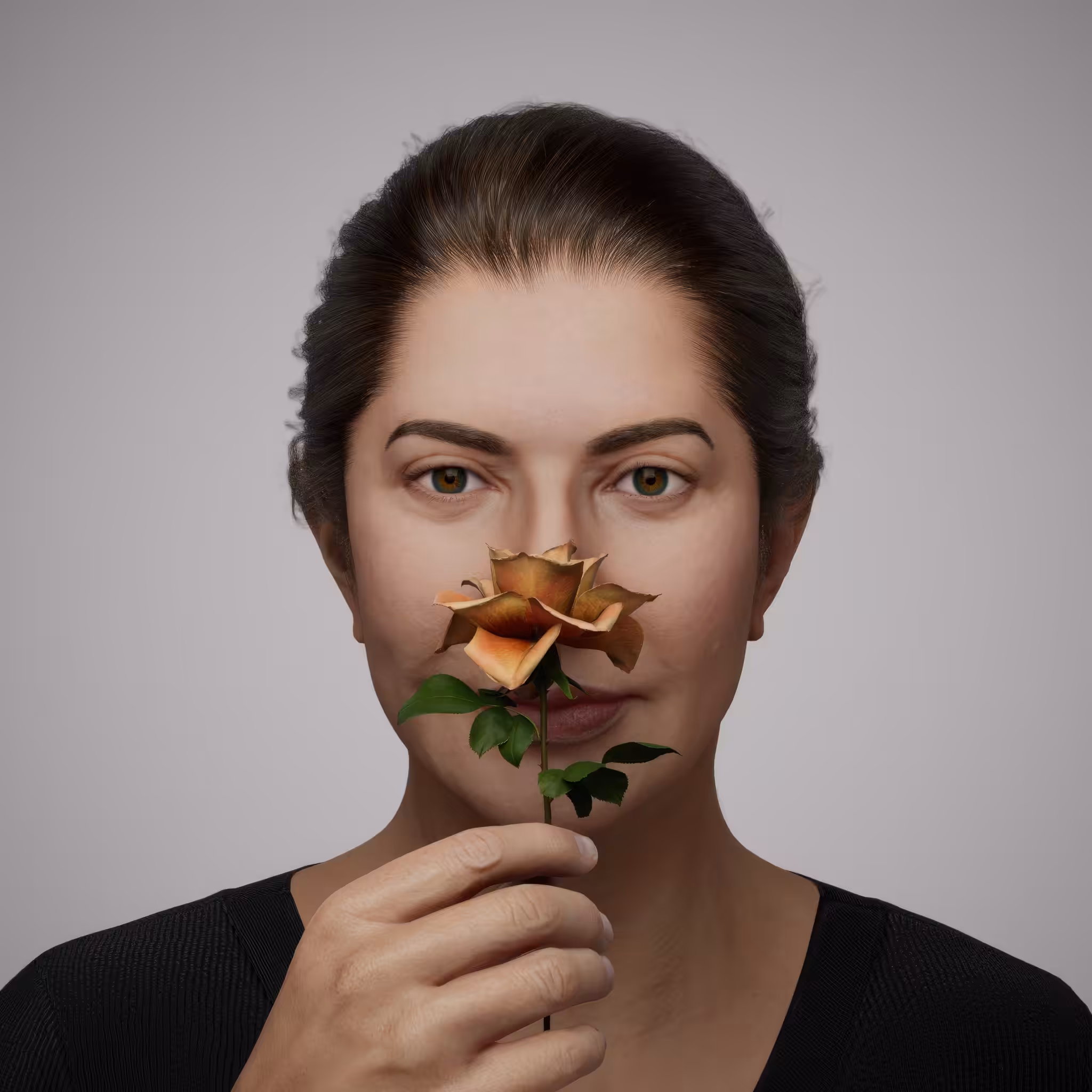 Portrait with Rose #660