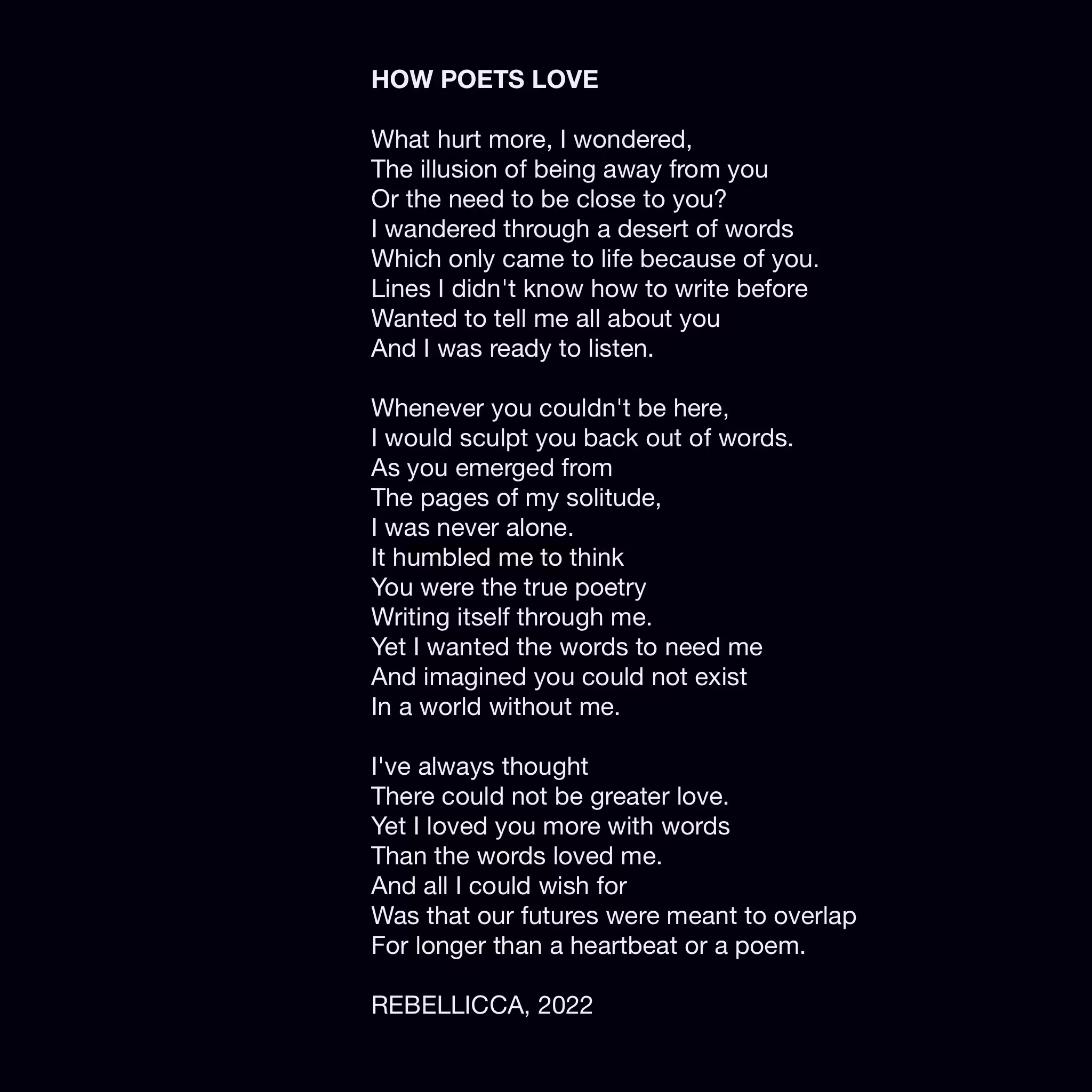 How Poets Love