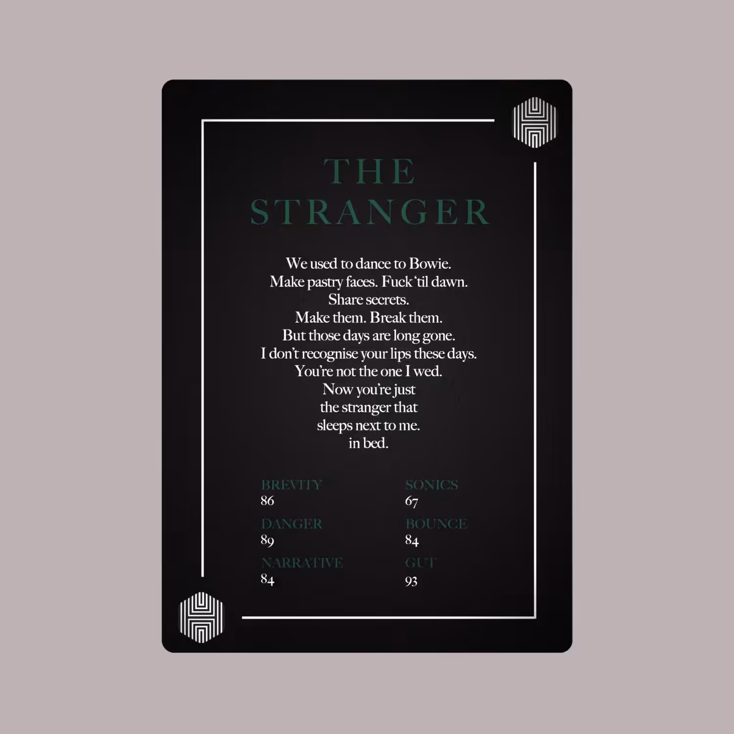 POETRY CARDS VOL 1 | META/VERSE: 022 - THE STRANGER
