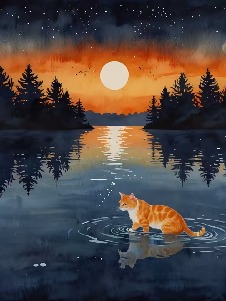 The Happy Valley: Cat in river 