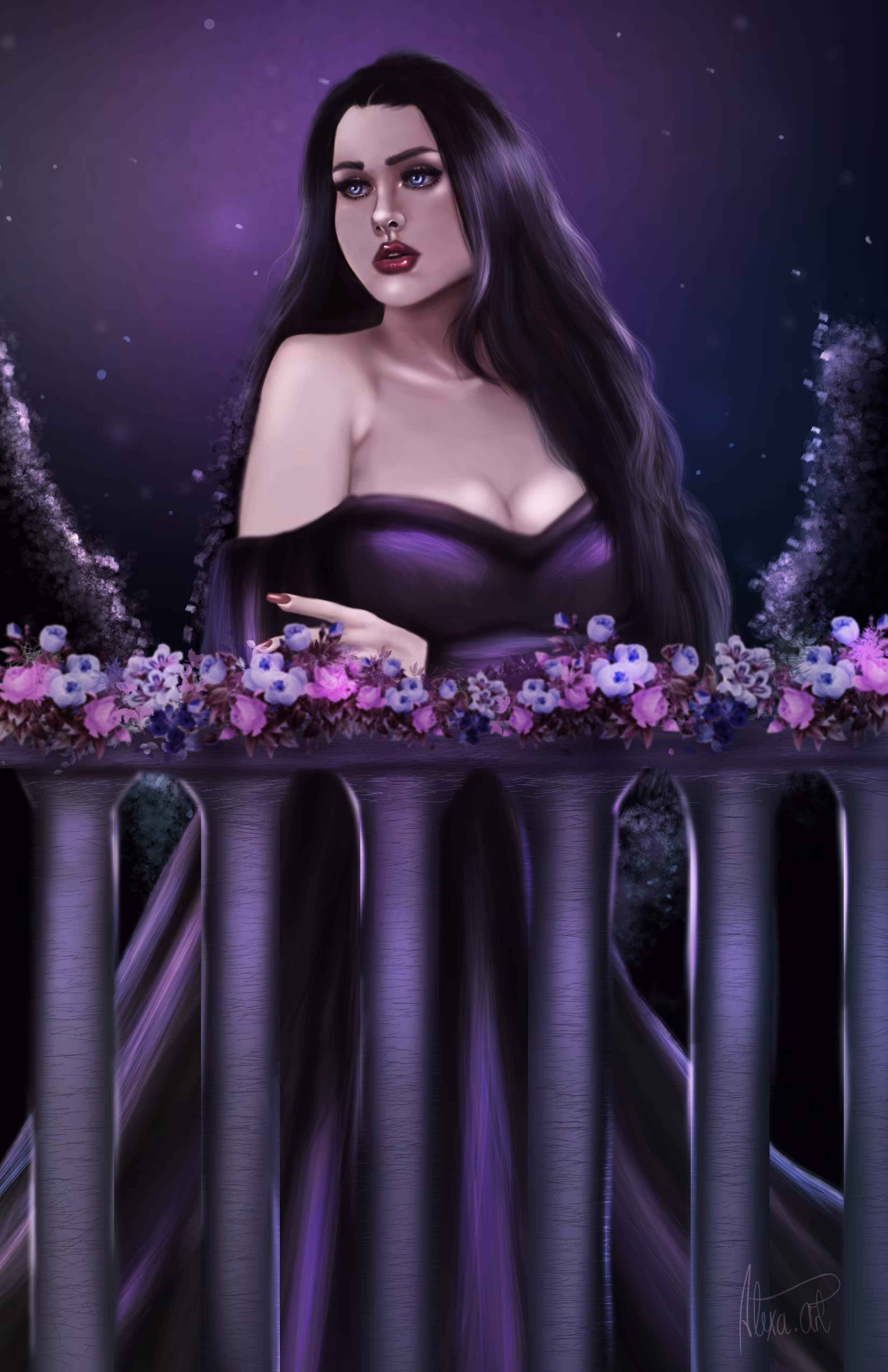The girl on the balcony.