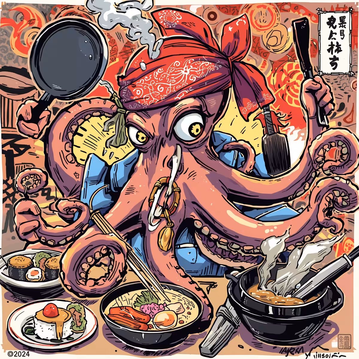 The Multitasking Octopus Cook