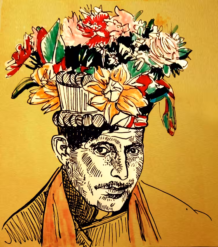 flower man (Face to face with the mirror)