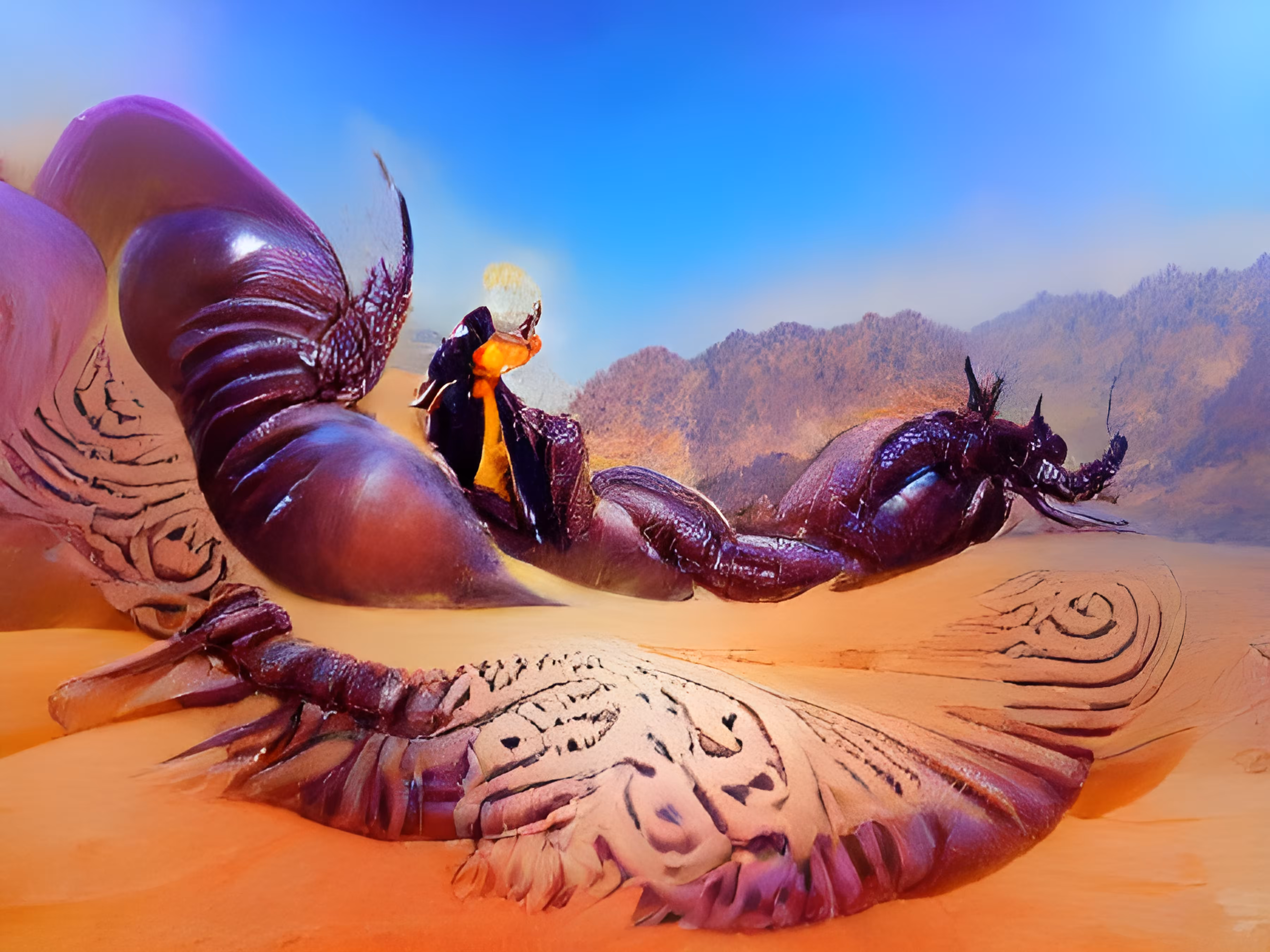 The Monastery at Petra - with a Giant Scorpion Monster
