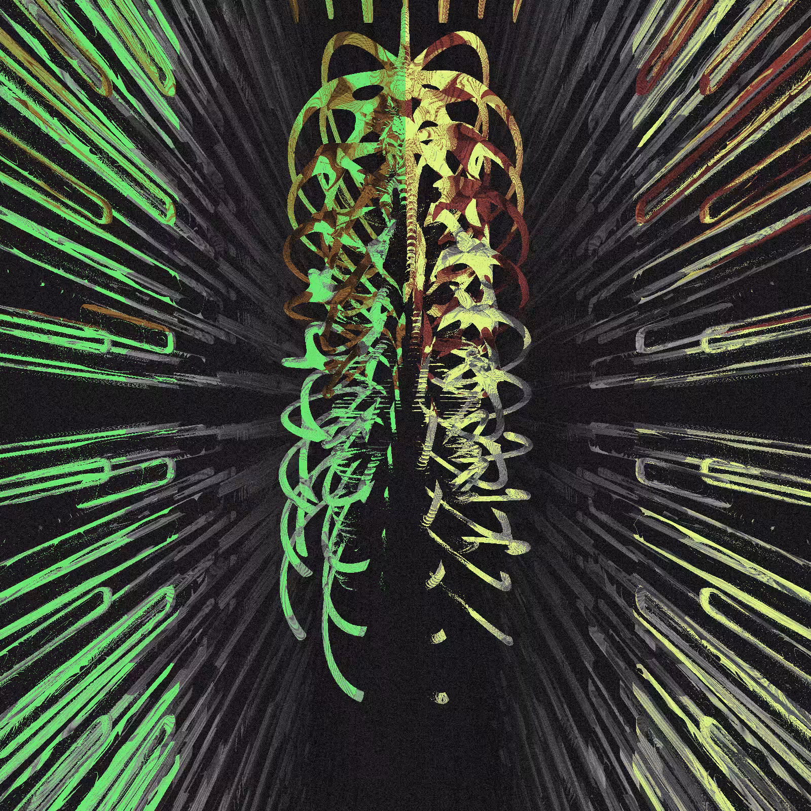 Several pairs of narrow, curved strips #8