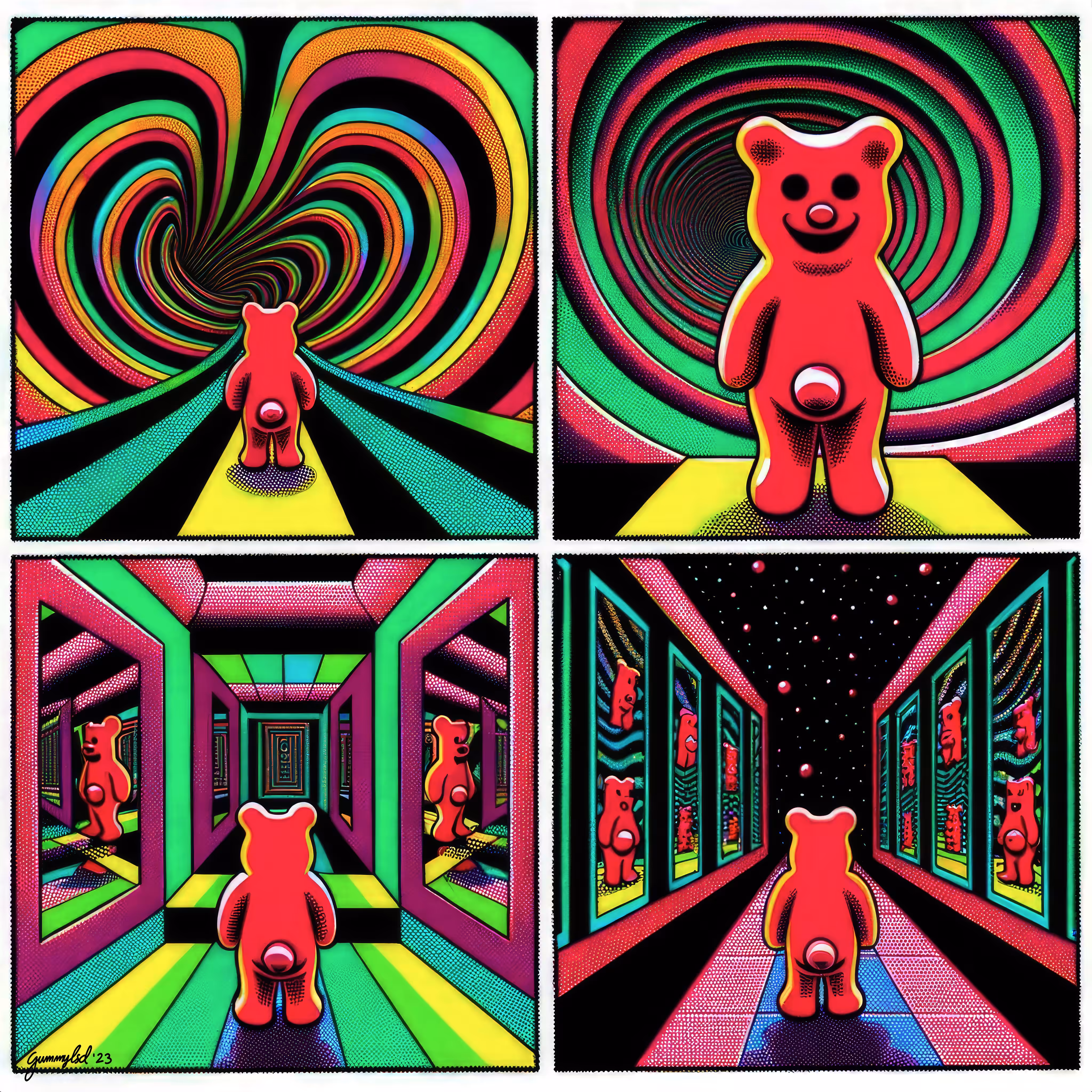 Ai Bear Art from GummyLSD: Optical Odyssey: LSDGB Comic #12
