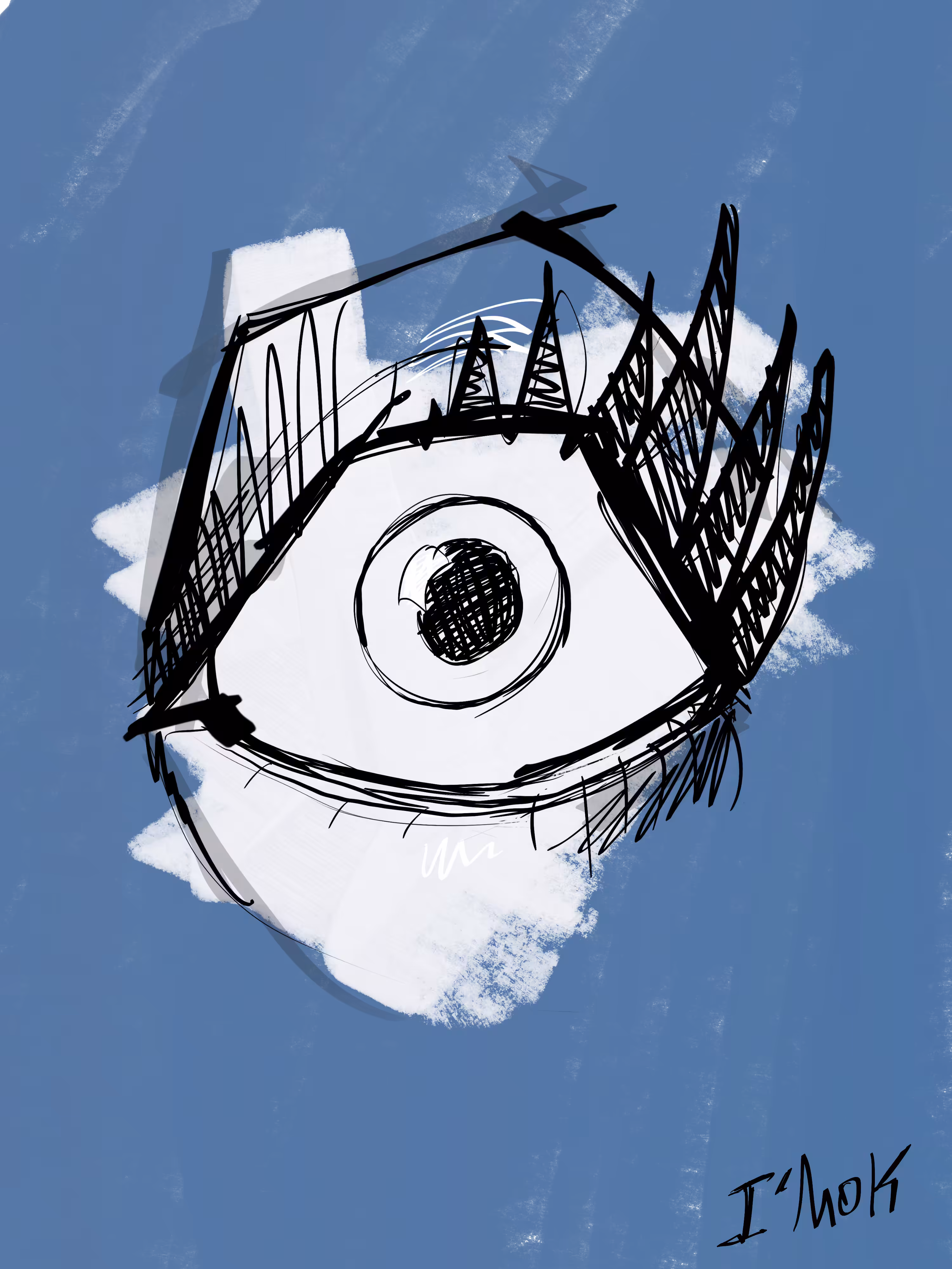 #5E80AB X EYE