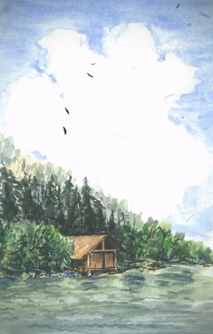 Cabin at the Kuril Lake