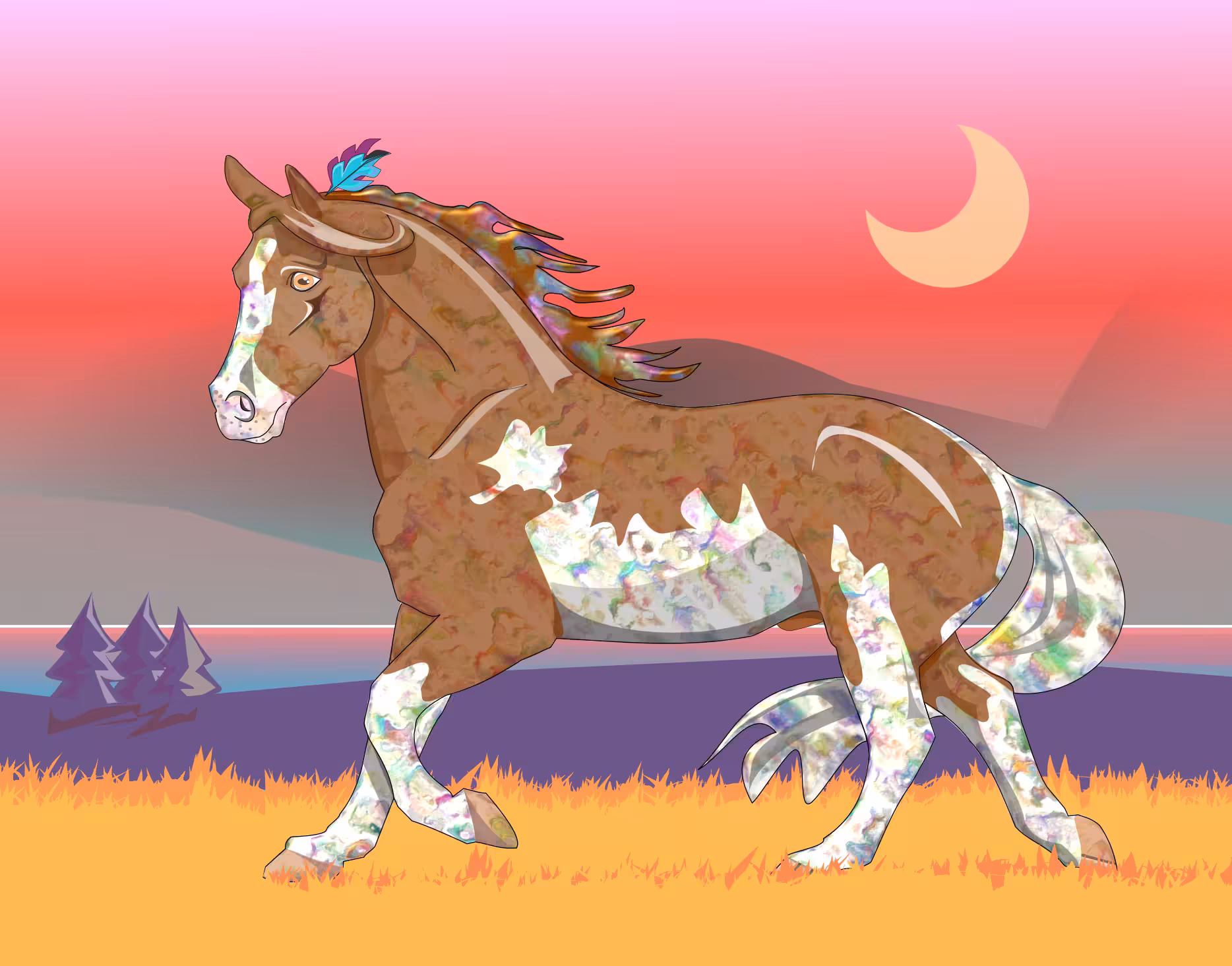Sorrel Overo Stallion in field