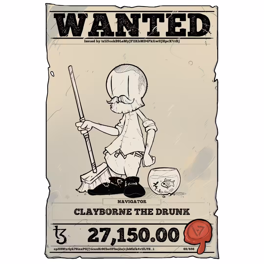 CLAYBORNE THE DRUNK | TEZOS PIRATE 69/666
