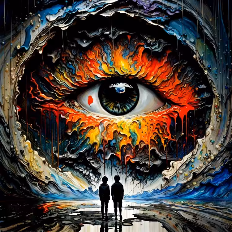 " "Magical eye looking magical wall