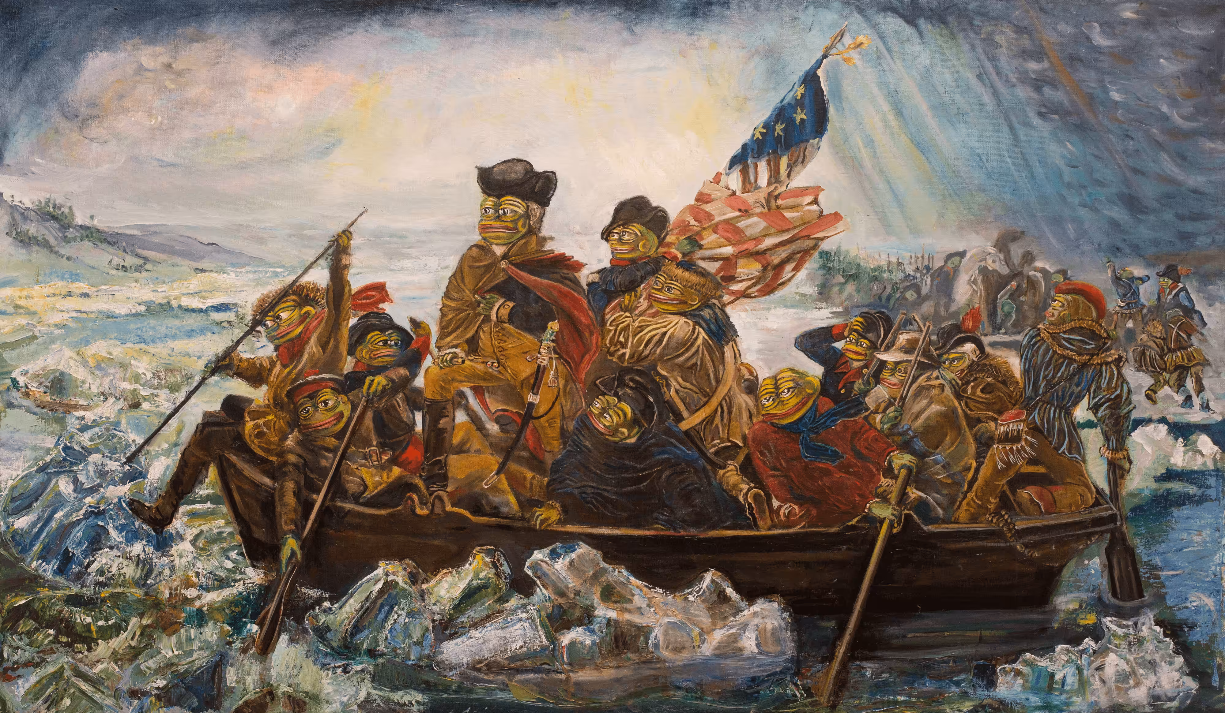 Pepe Washington crossing the delaware