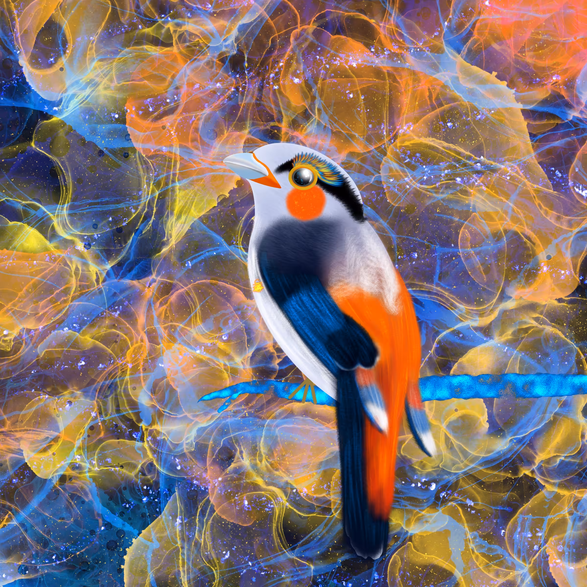 Silver Breasted Broadbill