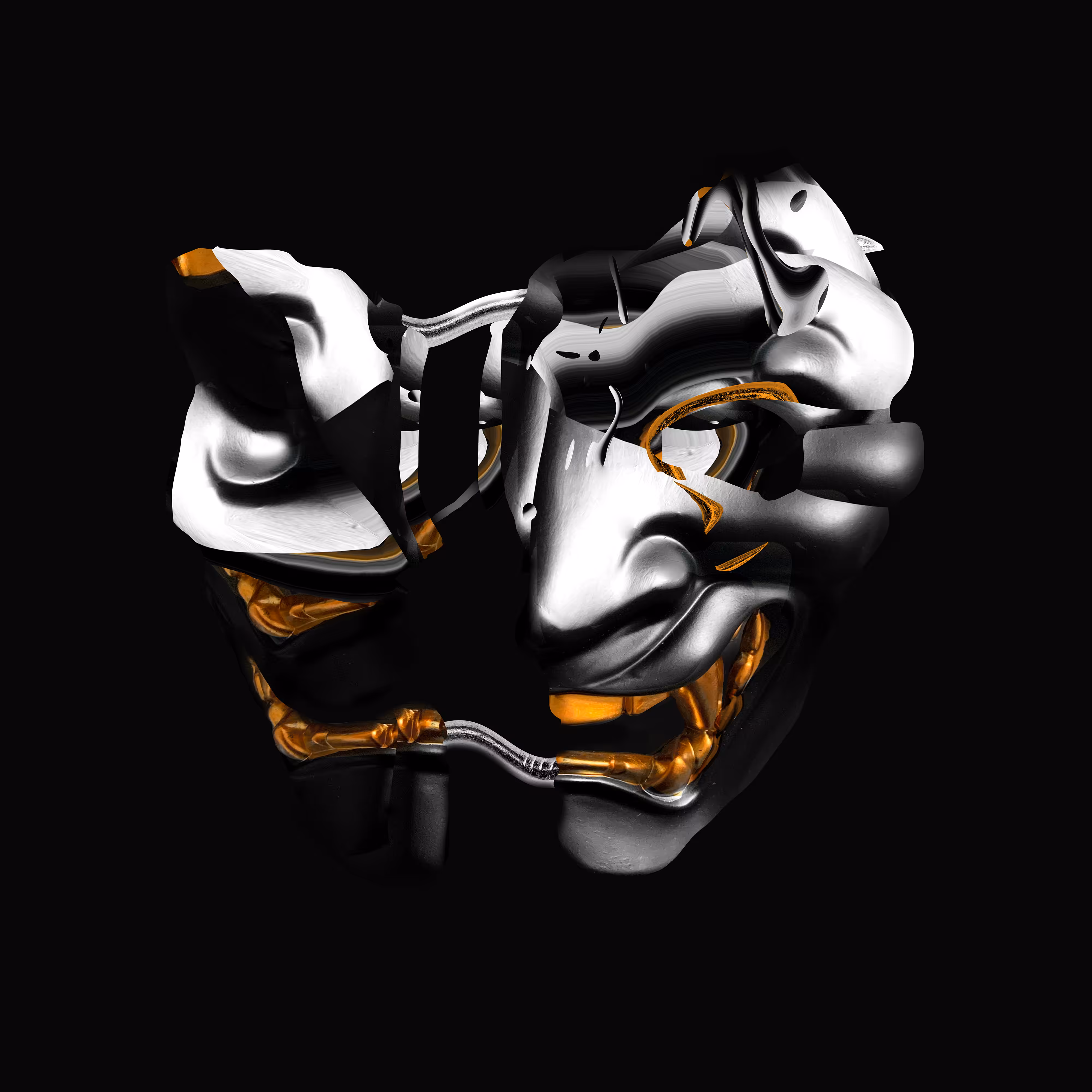 Hannya mask shattered