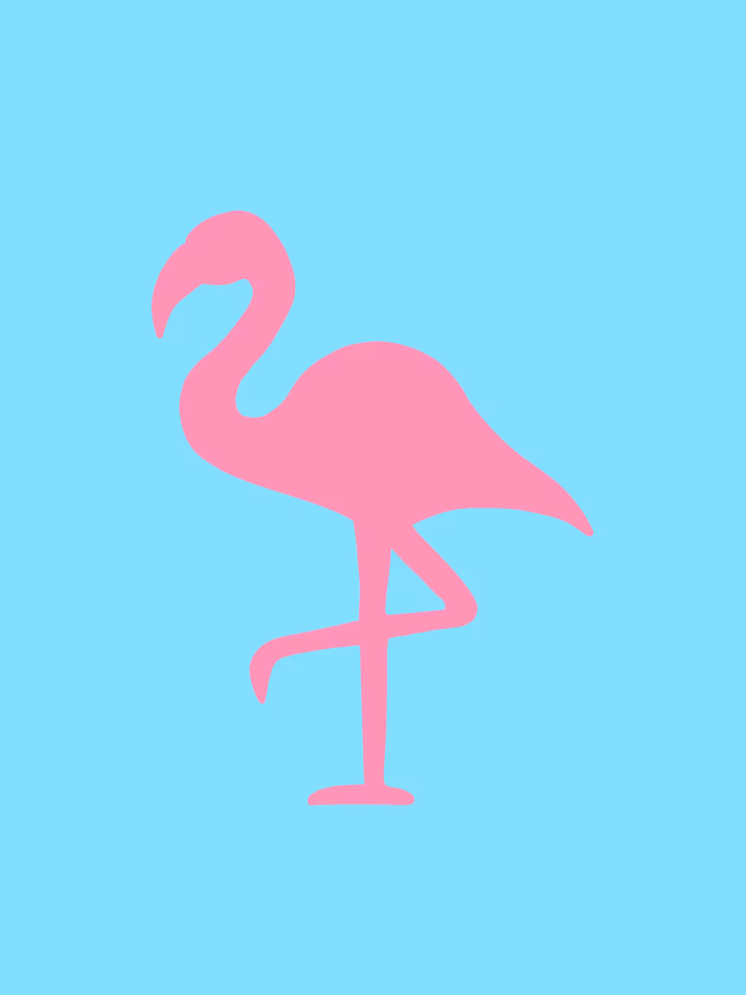 flat pink flamingo