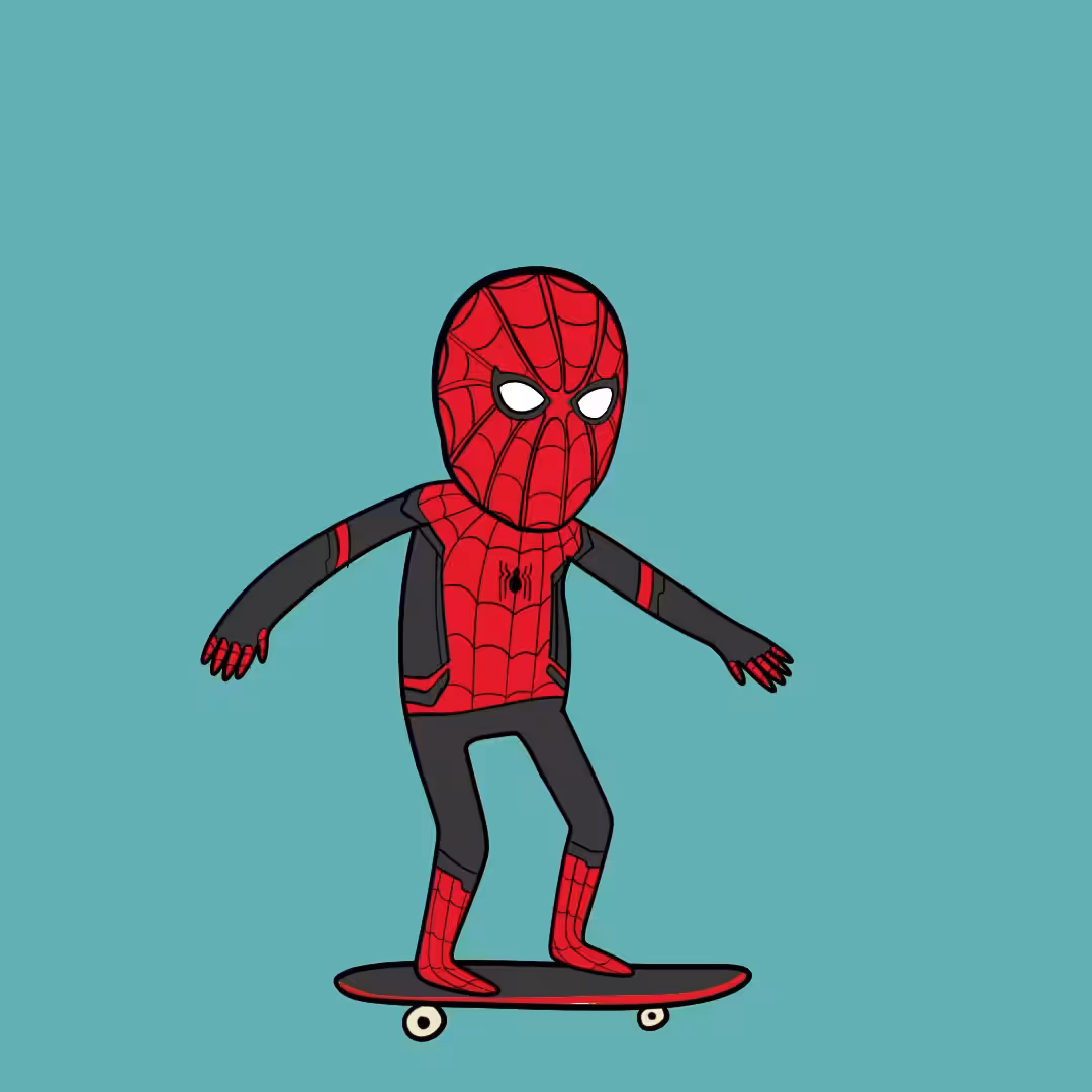 Spider-guy kickflip