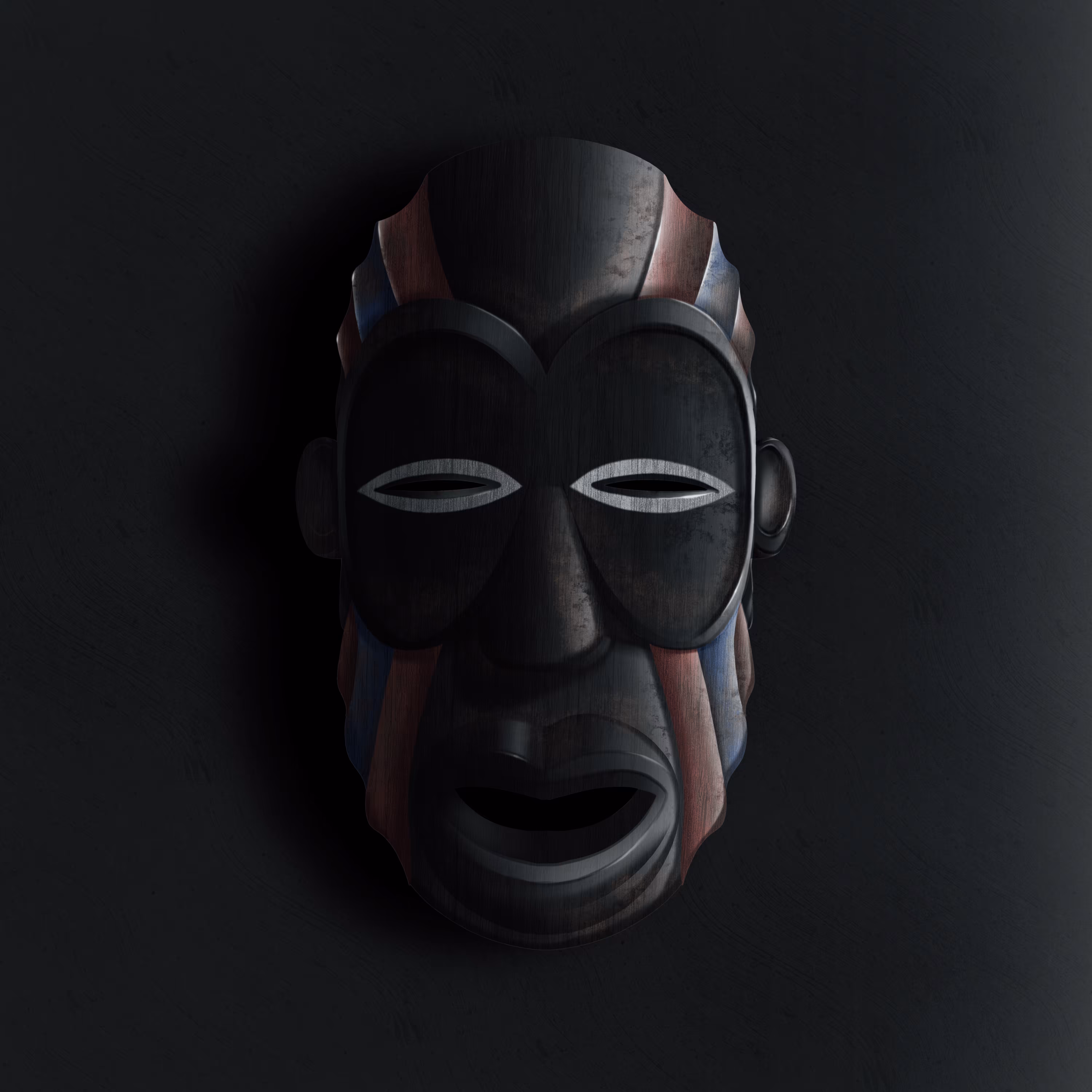 "Fierce Bakongo" Wooden mask from the people of Congo. No. 3/5