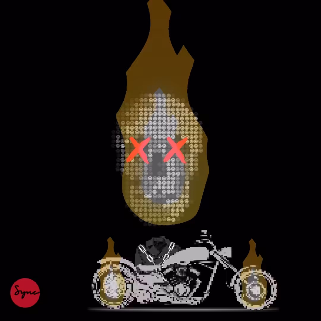 Ghost Rider Smiley Skull