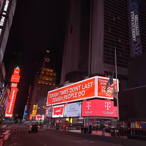 nyc times square covid 2020 tough people new yorkers